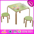 Цветастая милая Конструкция деревянная мебель стол и детский стул для ребенка
